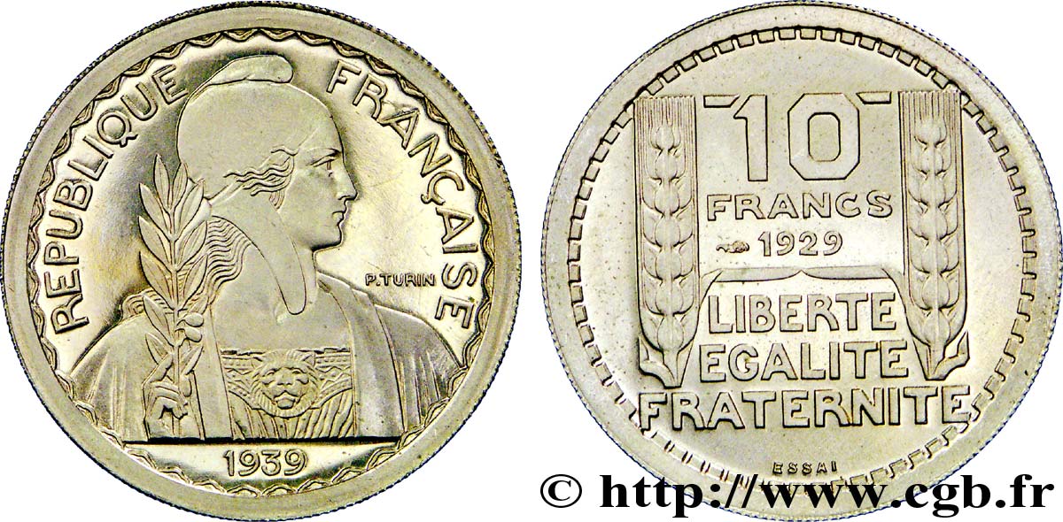 Préparation de la 10 francs Pétain, moyen module, listel large, 26 mm, 6,5 g - Essai n.d. Paris Maz.2606 e FDC 