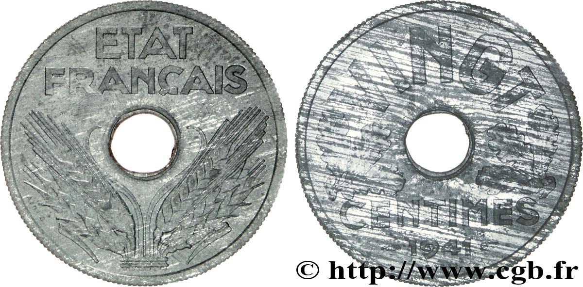 Essai de VINGT centimes État français 1941 Paris F.152/1 VZ 