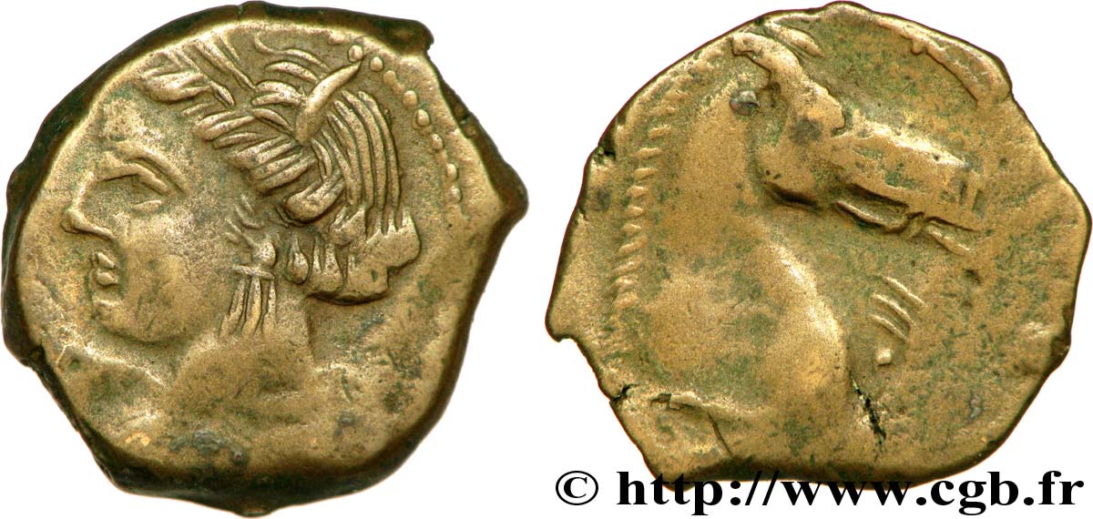 ZEUGITANIA - CARTAGE Shekel ou unité de bronze, (PB, Æ 20) XF