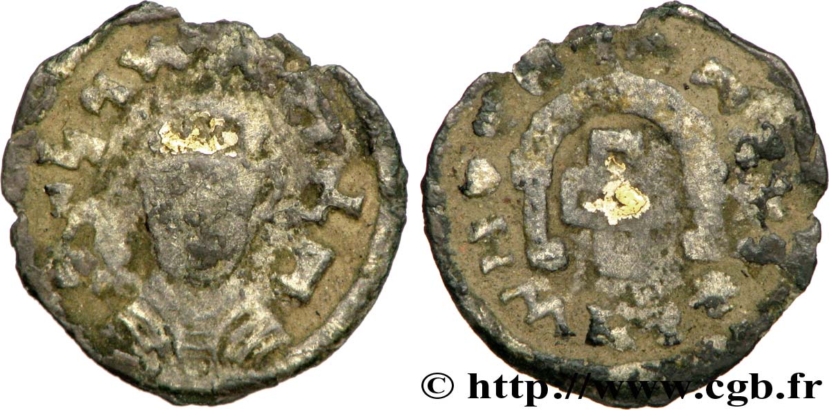 AXOUM - REGNO DI AXOUM - ANONIMO Monnaie d’argent au buste de face et à la croix VF