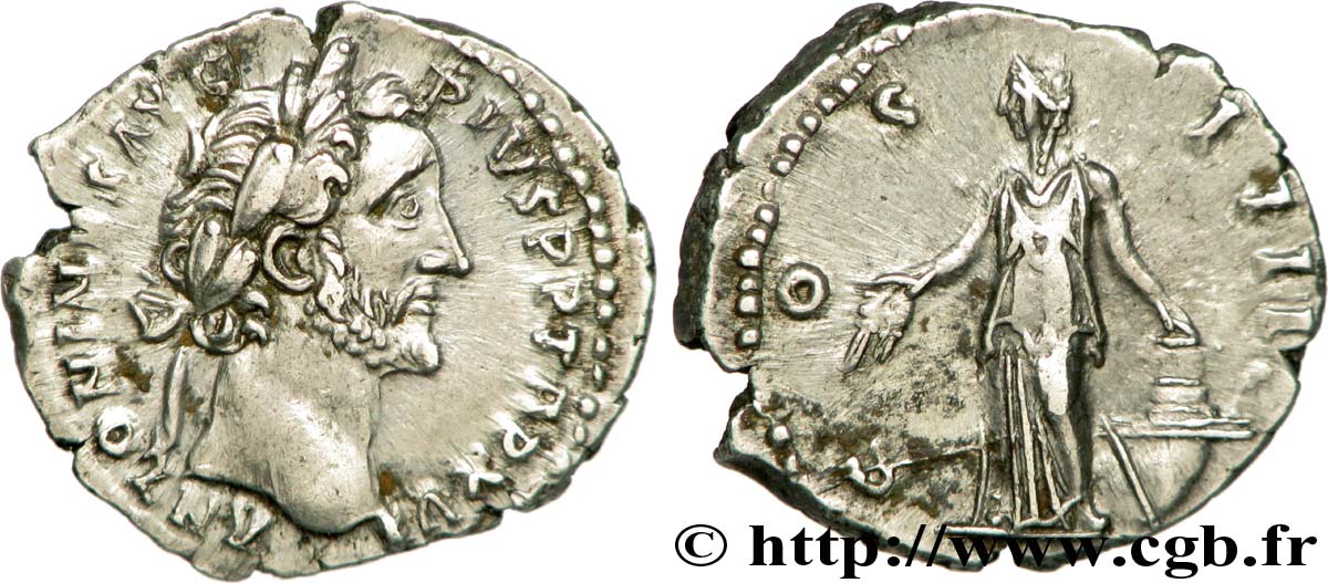 ANTONINUS PIUS Denier fST/VZ