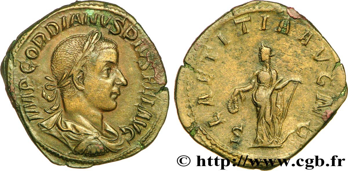 GORDIANUS III Sesterce, (GB, Æ 33) fVZ/SS