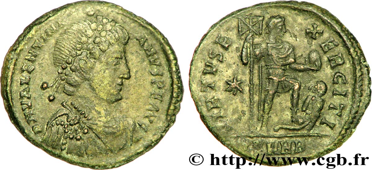 VALENTINIANO II Maiorina pecunia, (MB, Æ 2) EBC