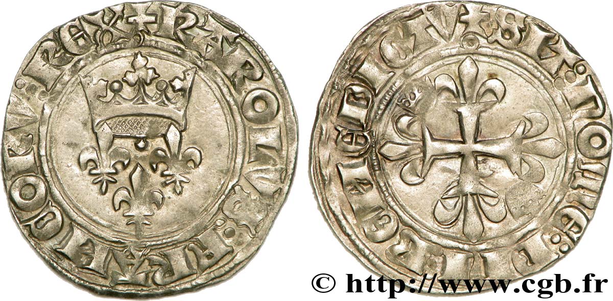CHARLES VI  THE MAD  OR  THE WELL-BELOVED  Gros dit  florette  n.d. Paris SPL/q.SPL