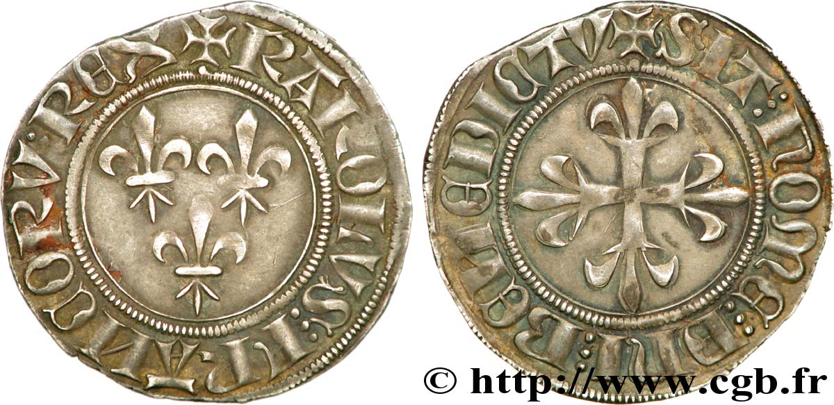 CHARLES VI  THE MAD  OR  THE WELL-BELOVED  Gros aux lis n.d. Paris VZ/fVZ