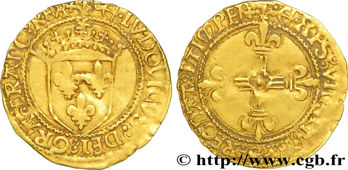 LOUIS XII  Écu d or au soleil 25/04/1498 Bayonne q.BB
