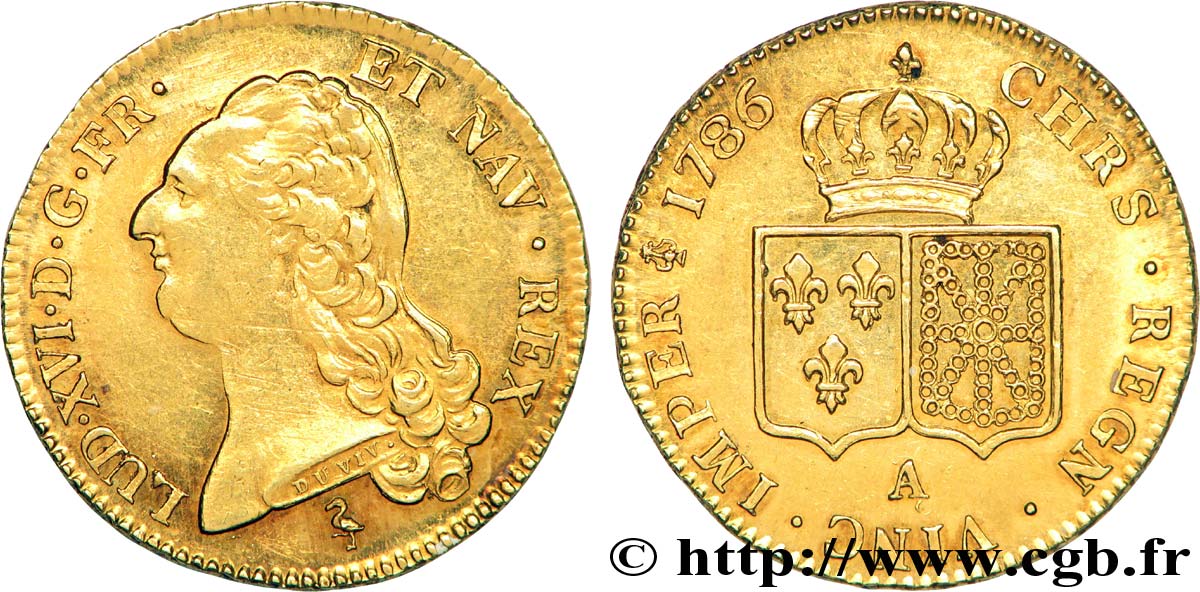 LOUIS XVI Double louis d’or aux écus accolés 1786 Paris SUP/SPL
