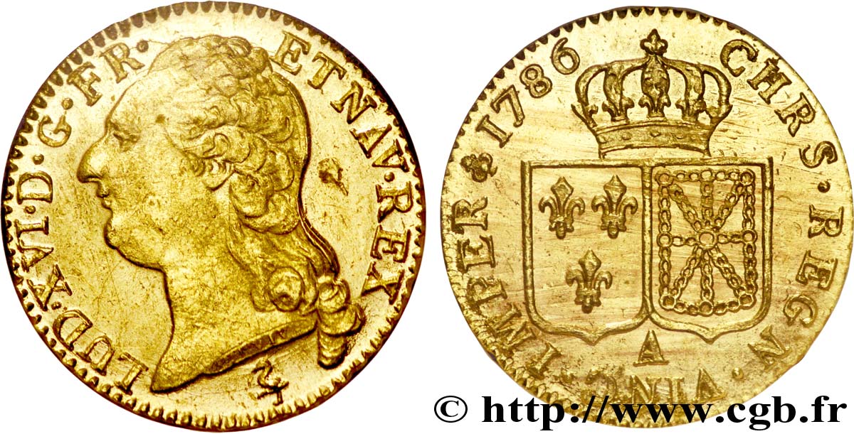 LOUIS XVI Louis d or aux écus accolés 1786 Paris SUP/SPL