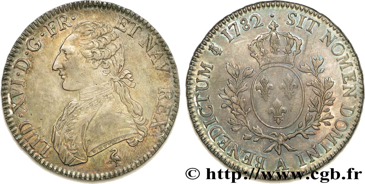 LOUIS XVI Écu dit  aux branches d olivier  1782 Paris SUP