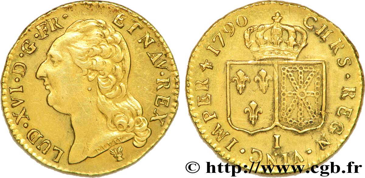 LOUIS XVI Louis d or aux écus accolés 1790 Limoges TTB/TTB+