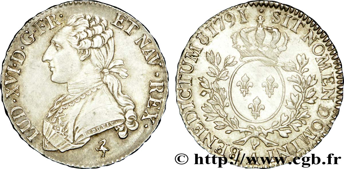 LOUIS XVI (MONARQUE CONSTITUTIONNEL)  Demi-écu dit &nbsp;aux branches d&nbsp;olivier&nbsp; 1791 Paris SUP