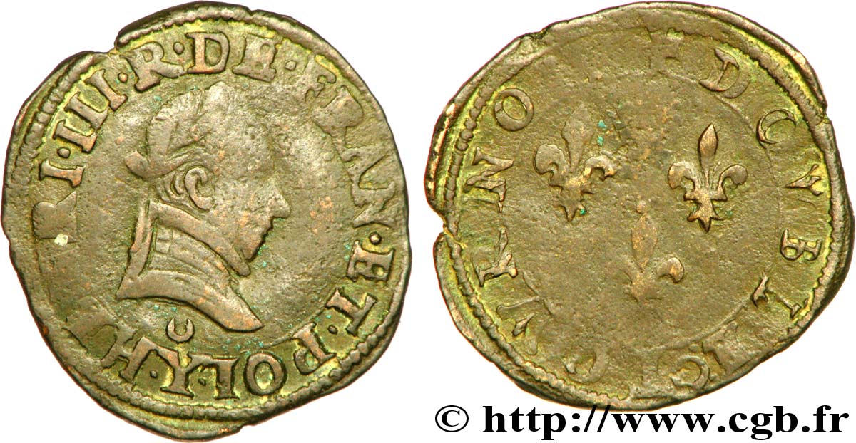 HENRY III Double tournois, type de Bourges n.d. Bourges SS/S