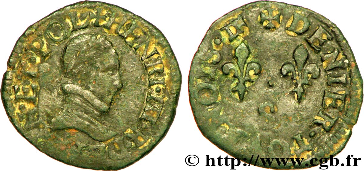 HENRY III Denier tournois, type de Troyes n.d. Troyes SS/fSS