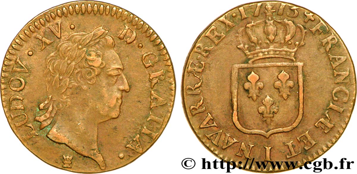 LOUIS XV  THE WELL-BELOVED  Sol dit  à la vieille tête  1773 Limoges AU