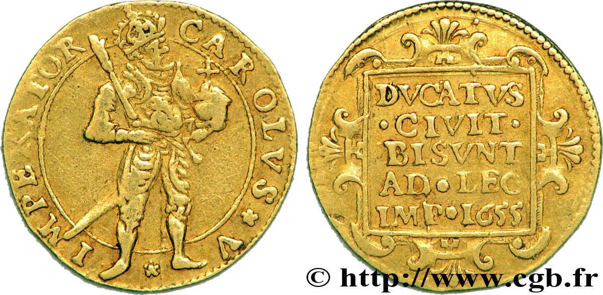 TOWN OF BESANCON - COINAGE STRUCK AT THE NAME OF CHARLES V Demi-ducat XF