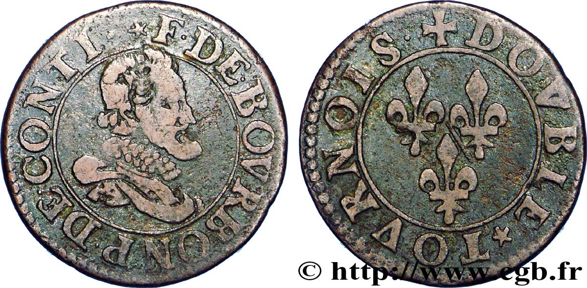 PRINCIPAUTÉ DE CHÂTEAU-REGNAULT - FRANÇOIS DE BOURBON-CONTI Double tournois, type 7 B+