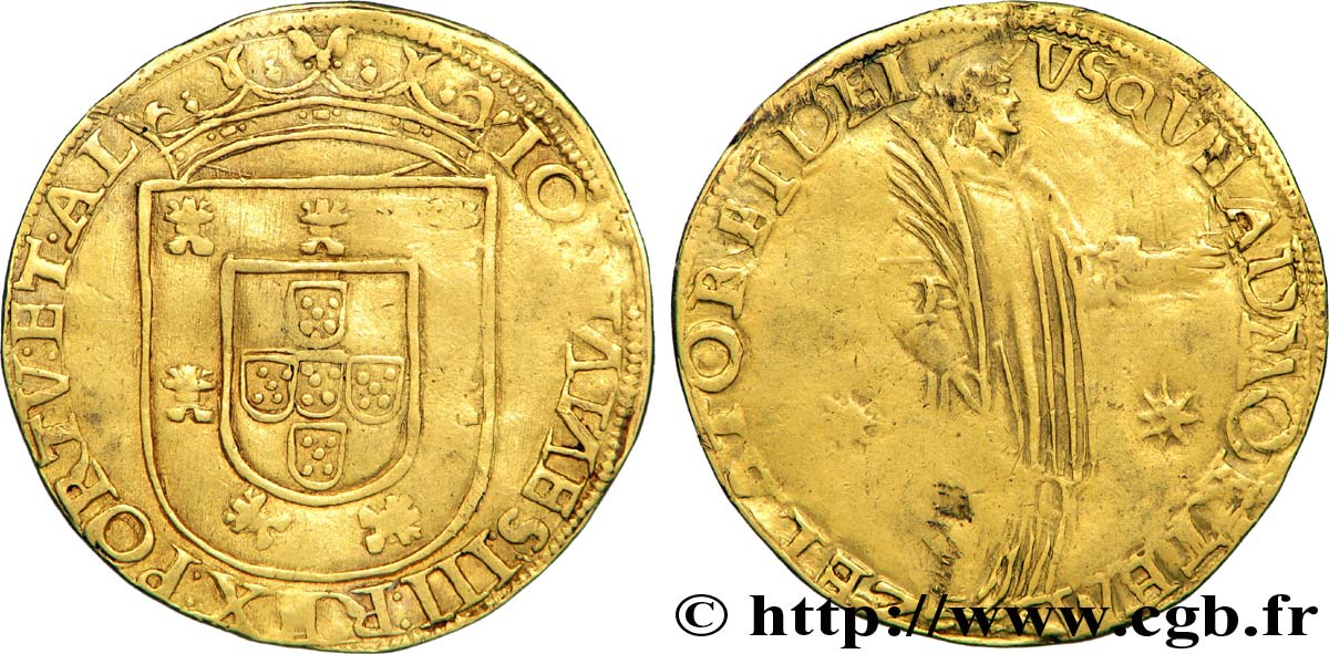 PORTUGAL - ROYAUME DE PORTUGAL - JEAN III Saint-Vincent (San Vincente) ou pièce de 1000 reais n.d. Lisbonne TTB/TB+