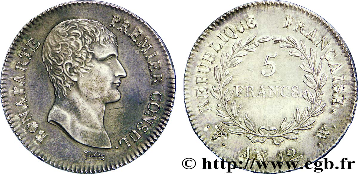 5 francs Bonaparte Premier Consul 1804 Lille F.301/26 EBC 