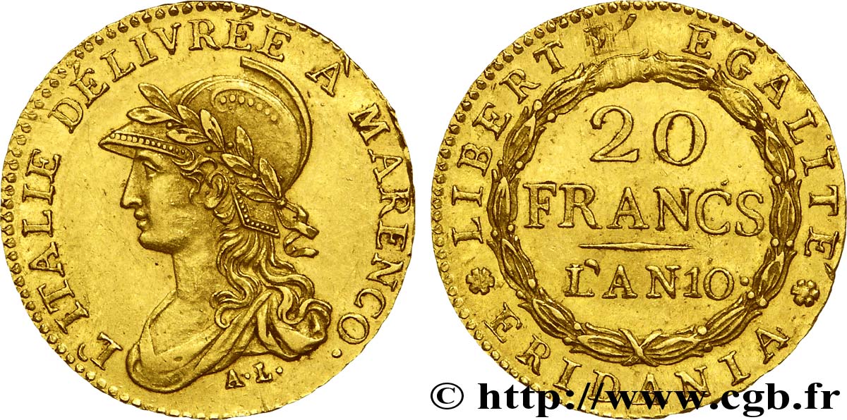 20 francs Marengo 1802 Turin VG.845  AU 