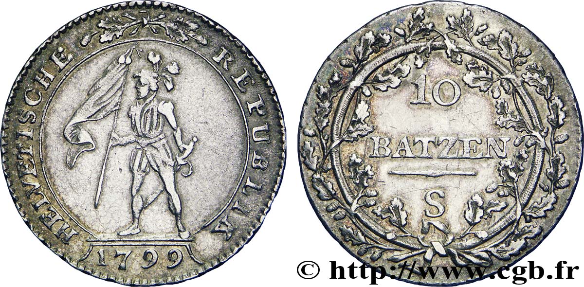 10 batzen (1 franc), 2ème type  1799 Soleure DP.1229  TB 