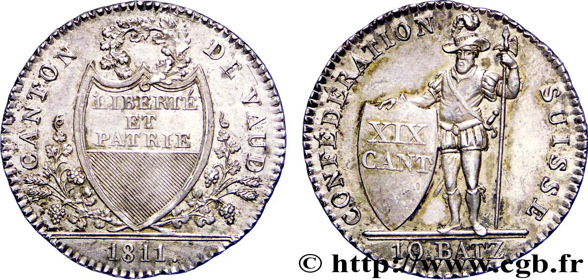 10 batz, 2ème type 1811 Lausanne DP.1380  EBC 