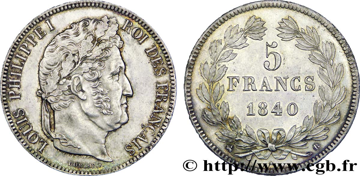 5 francs, IIe type Domard 1840 Rouen F.324/84 SPL 