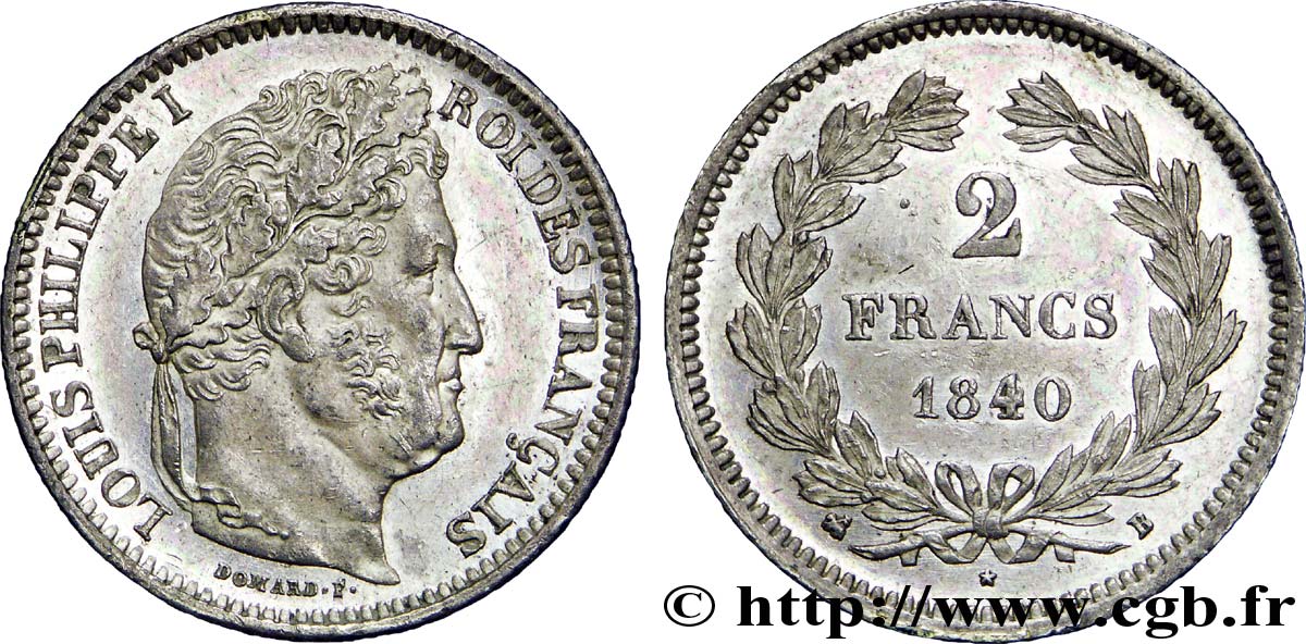 2 francs Louis-Philippe 1840 Rouen F.260/77 EBC 
