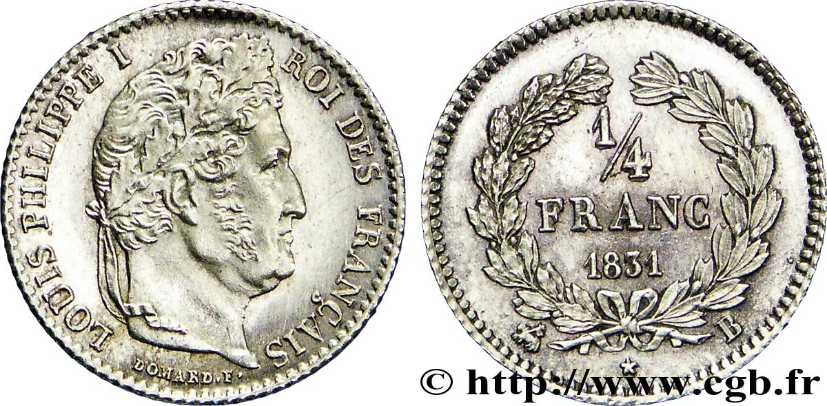 1/4 franc Louis-Philippe 1831 Rouen F.166/2 SUP 