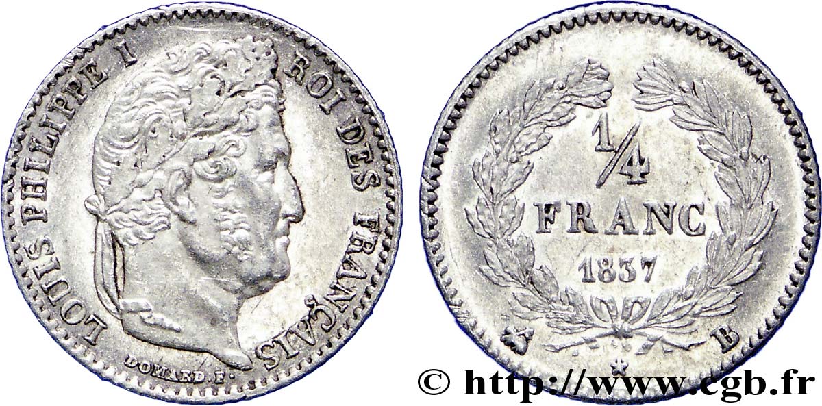 1/4 franc Louis-Philippe 1837 Rouen F.166/64 SPL 