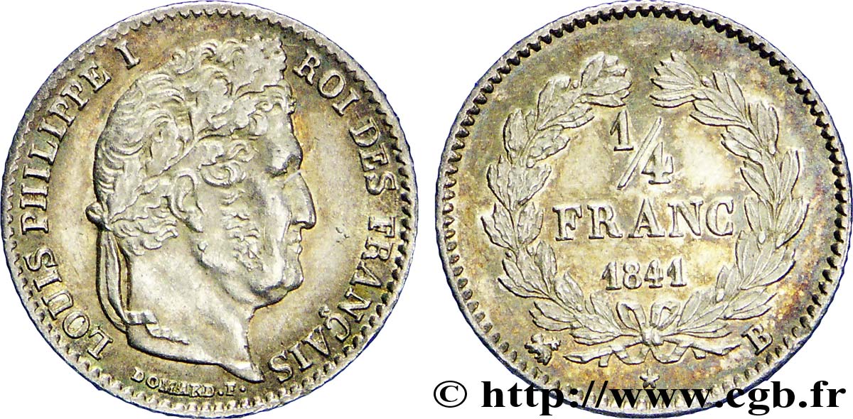 1/4 franc Louis-Philippe 1841 Rouen F.166/86 BB 