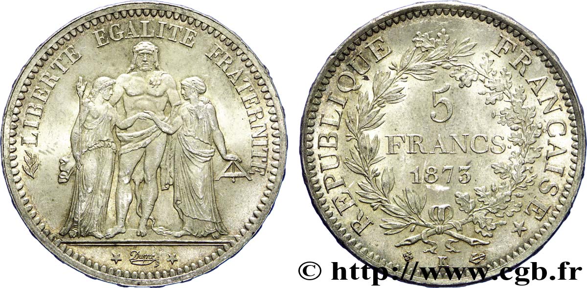 5 francs Hercule 1873 Bordeaux F.334/11 SPL 