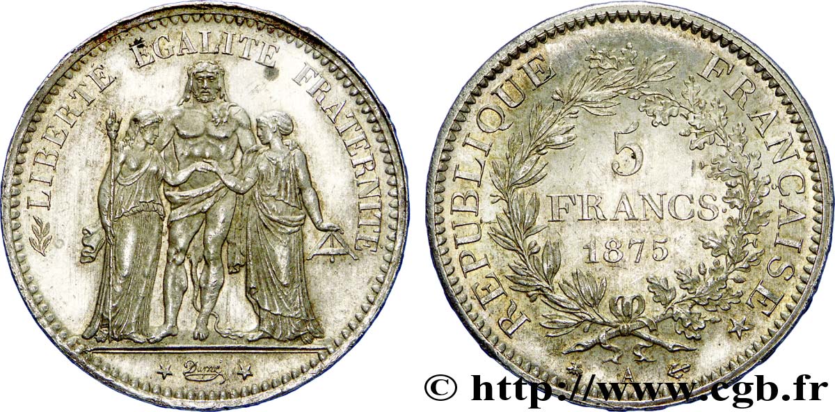 5 francs Hercule 1875 Paris F.334/14 SPL 