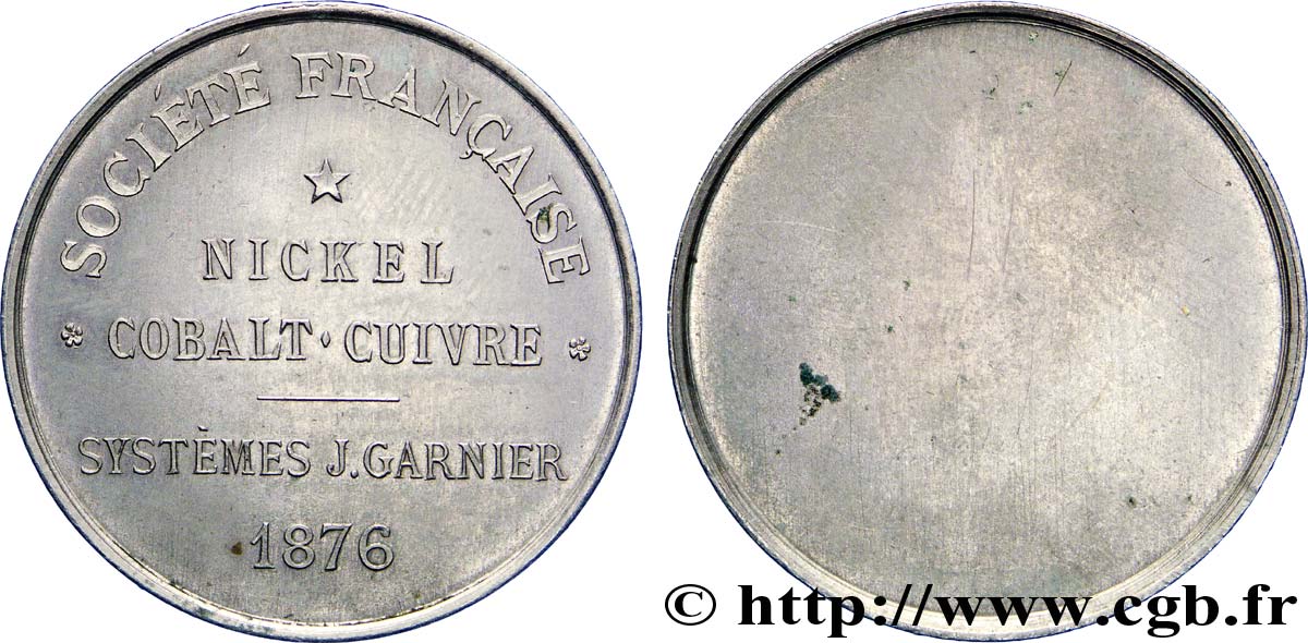 Essai de métal uniface, système J. Garnier 1876  Maz.2296  AU 