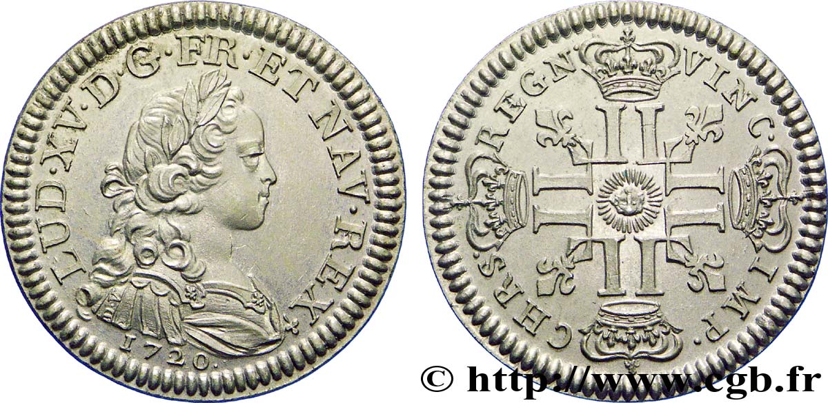 Essai de métal et de module au type de Louis XV frappé sur flan large n.d.  VG.3963  MS 