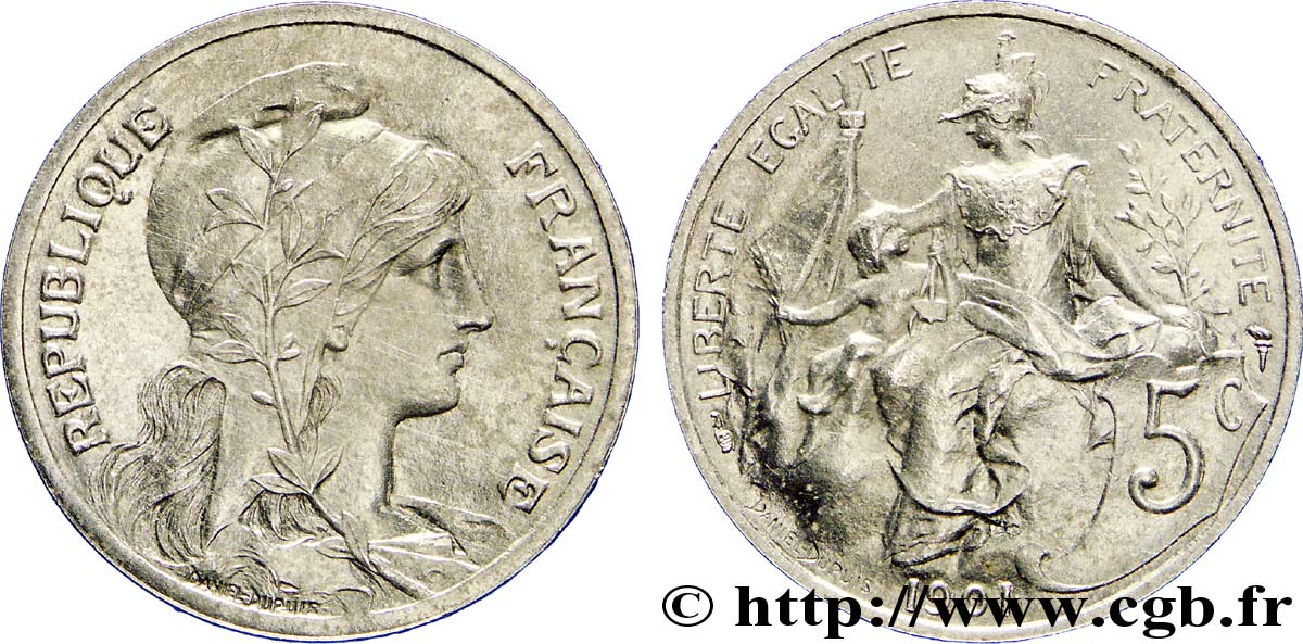 Essai de 5 centimes Dupuis, sans le mot essai 1901 Paris VG.4424  SUP 