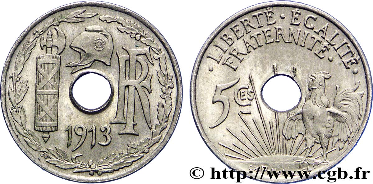 Essai de 5 centimes par Pillet 1913  VG.4764  MS 