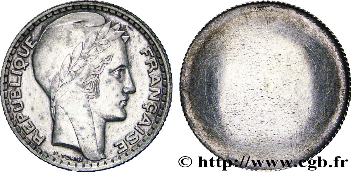 Pré-série uniface de 5 francs Turin, sans le mot essai n.d.  VG.manque  VZ 