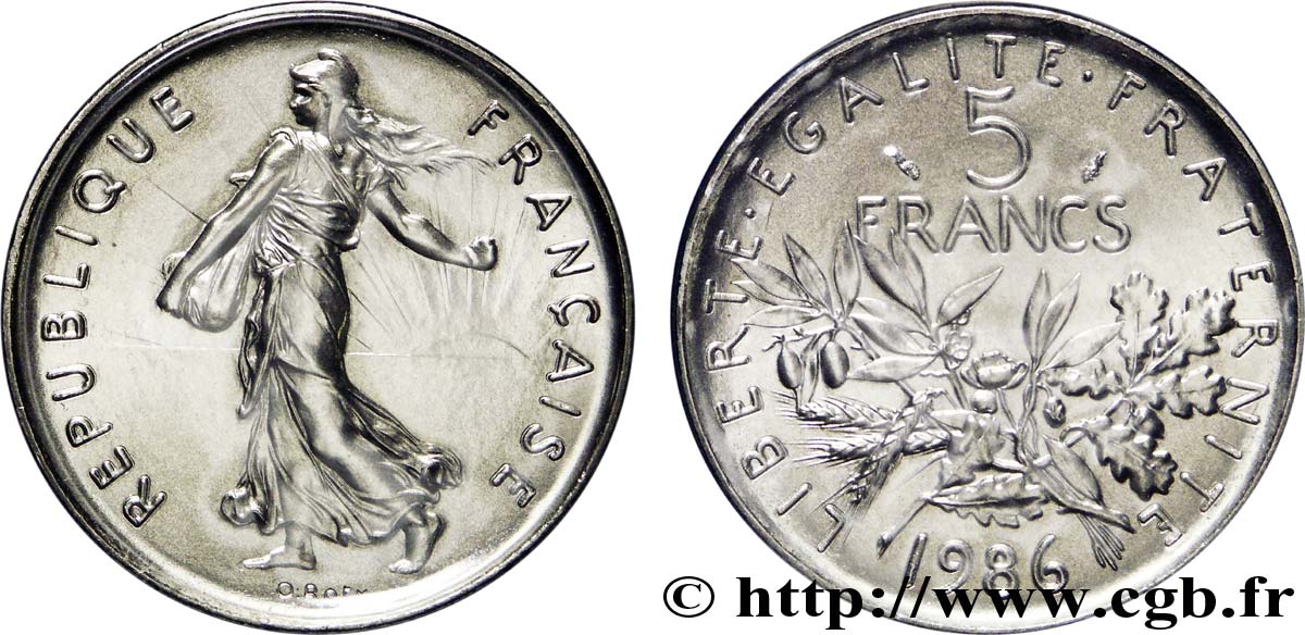 5 francs Semeuse, nickel 1986 Pessac F.341/18 MS 
