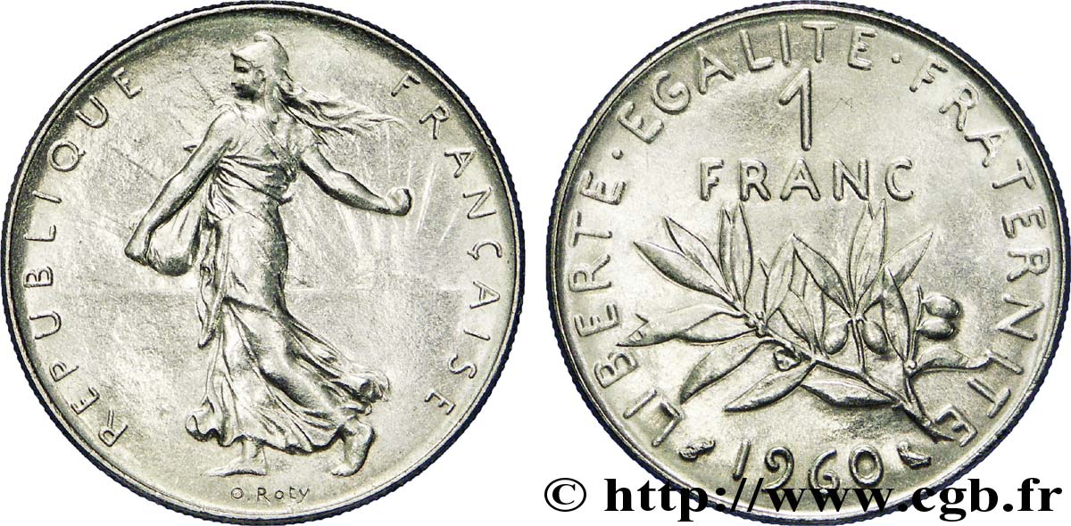 1 Franc France 1960 - Semeuse Nickel (petit 0) - TTB Sous Pochette - Monnaie
