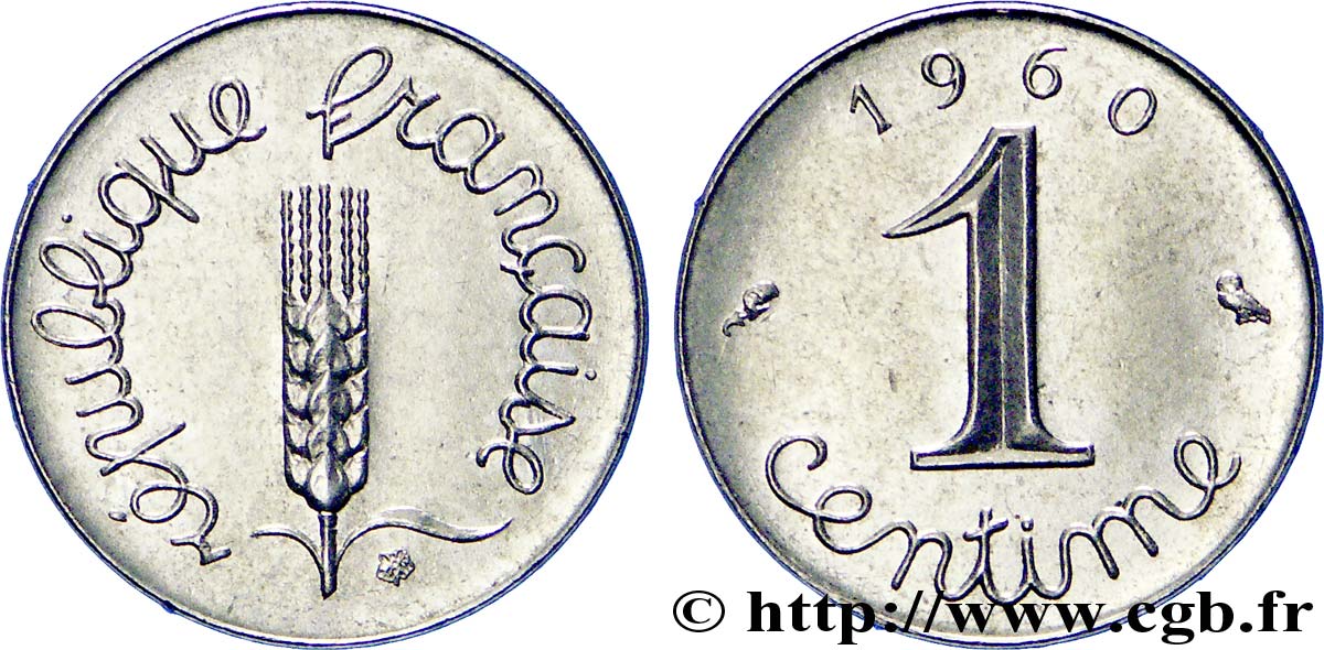 Pré-série sans le mot ESSAI de 1 centime Épi 1960 Paris F.106/2 SUP 