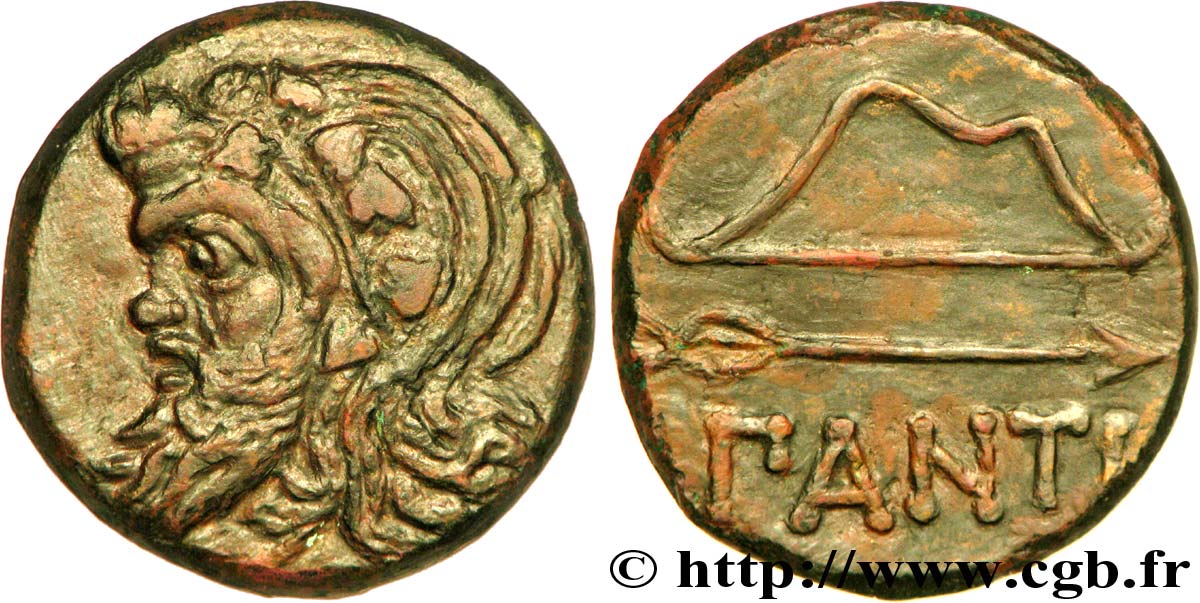 CHERSONESE TAURICA - PANTICAEA Unité de bronze, (MB, Æ 25) MS