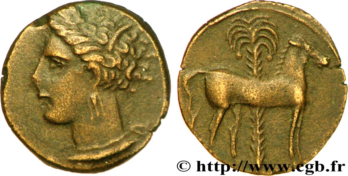 ZEUGITANA - CARTHAGE Unité de bronze, (PB, Æ 16) AU