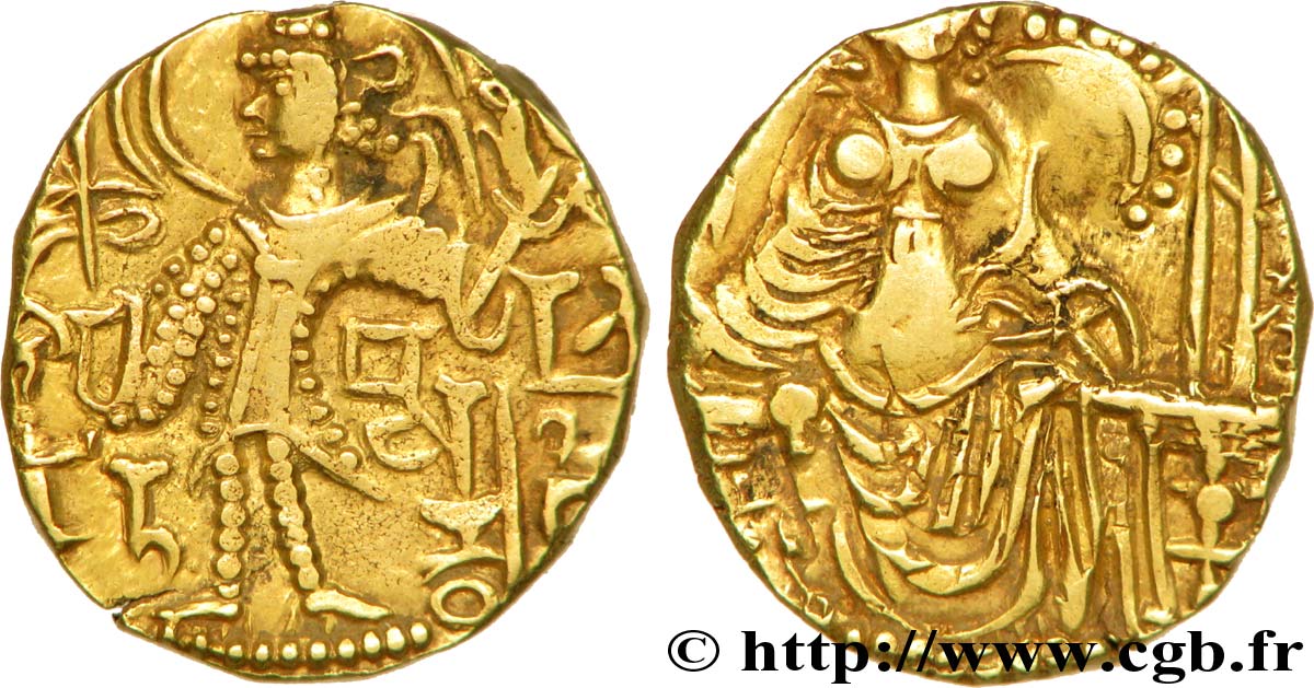 KOUCHAN - EMPIRE KOUCHAN - VASOU DEVA III et ses successeurs Statère d or à la déesse Ardoksho TTB+