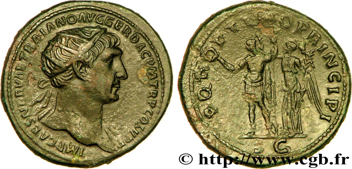 TRAIANUS Dupondius, (MB, Æ 29) VZ