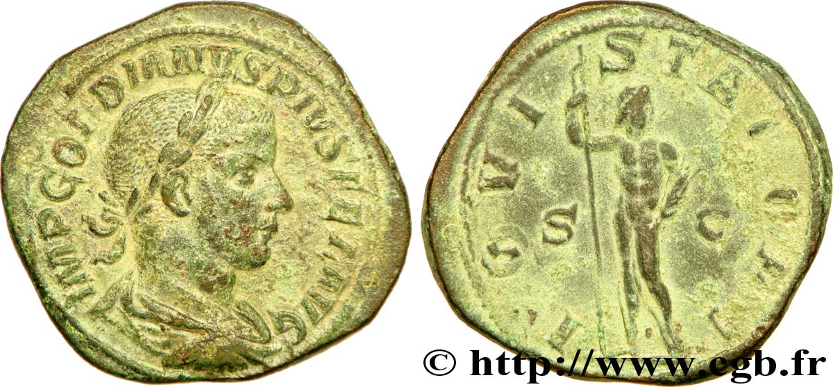 GORDIAN III Sesterce, (GB, Æ 32) AU