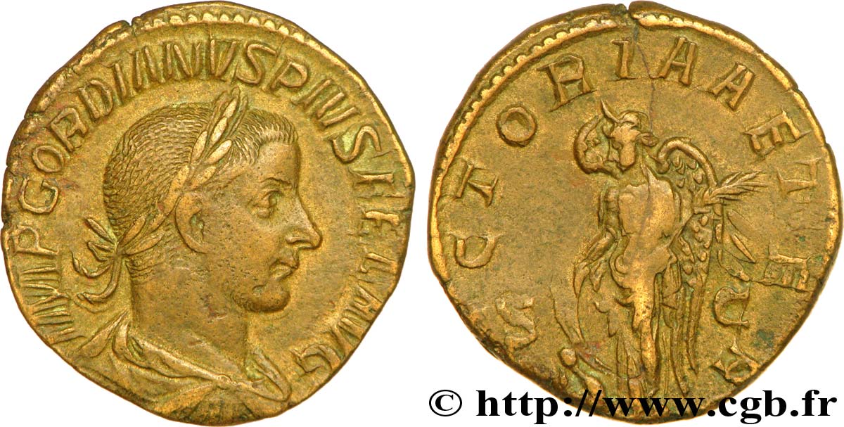 GORDIANUS III Sesterce, (GB, Æ 29) fVZ/SS