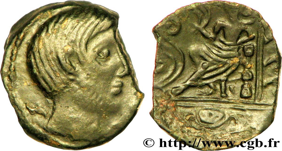 GALLIA - CARNUTES (Regione della Beauce) Bronze PIXTILOS classe V à la “déesse assise” XF/AU