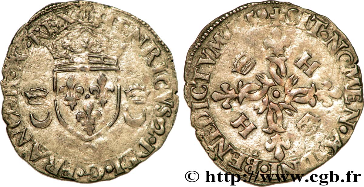 HENRY II Douzain aux croissants 1552 Moulins fSS/SS