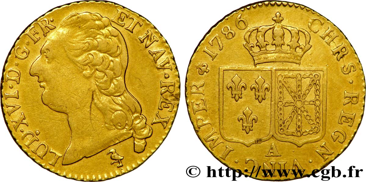 LOUIS XVI Louis d or aux écus accolés 1786 Paris XF