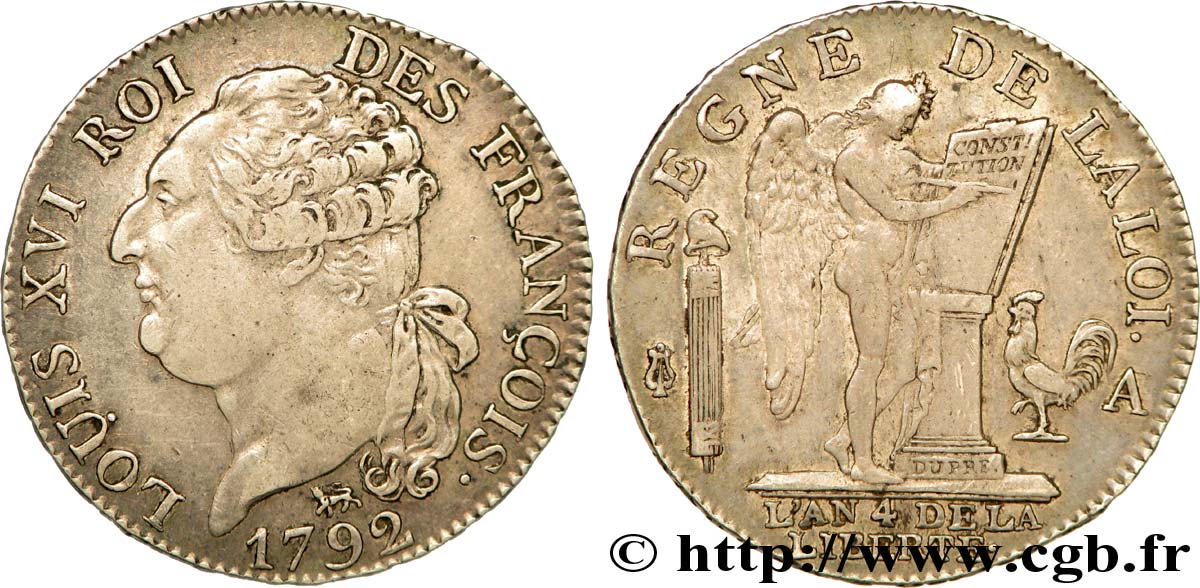 LOUIS XVI (MONARQUE CONSTITUTIONNEL)  Demi-écu dit  au génie , type FRANÇOIS 1792 Paris TTB+